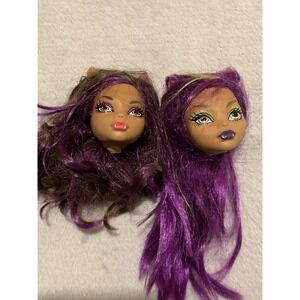 2 Monster High Clawdeen Wolf Doll Heads ONLY Parts Repair‎ OOAK